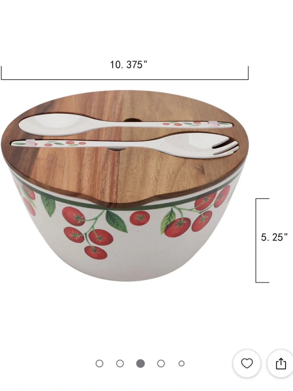Better Homes & Gardens 4-Piece Tomato Beige Reusable Plastic Salad Serving Set